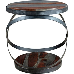 Coast To Coast Imports Kari Sheesham Wood Top and Base Accent Table in Graywash
