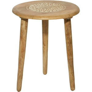 Leeds & Co 22"H x 17"W Brown Mango Wood Traditional Accent Table