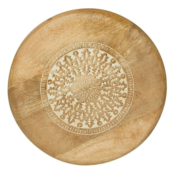 Leeds & Co 22"H x 17"W Brown Mango Wood Traditional Accent Table