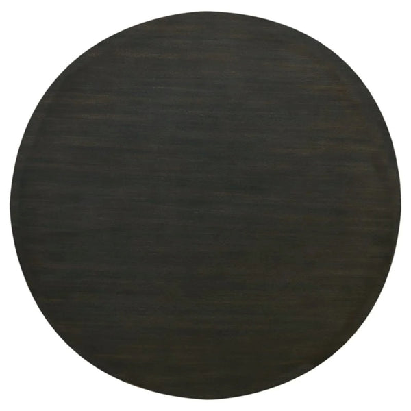 Round Wood End Table in Black
