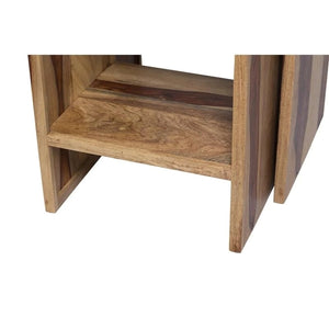 Sheesham Accents Solid Wood Set of 2 Nesting End Tables