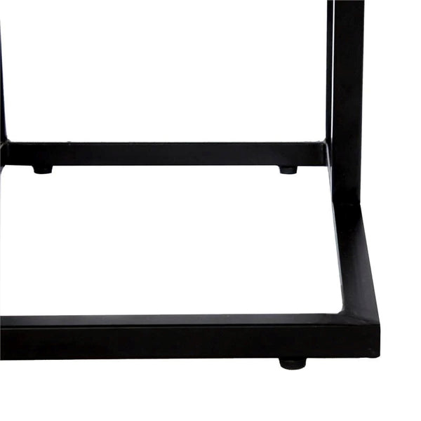 The Urban Port 12" Modern Wood Accent Table with Lower Shelf in Brown