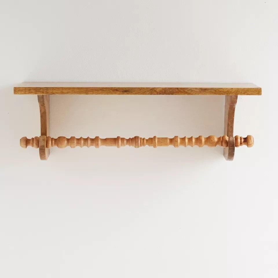 Wooden Shelf With Spindle Bar
