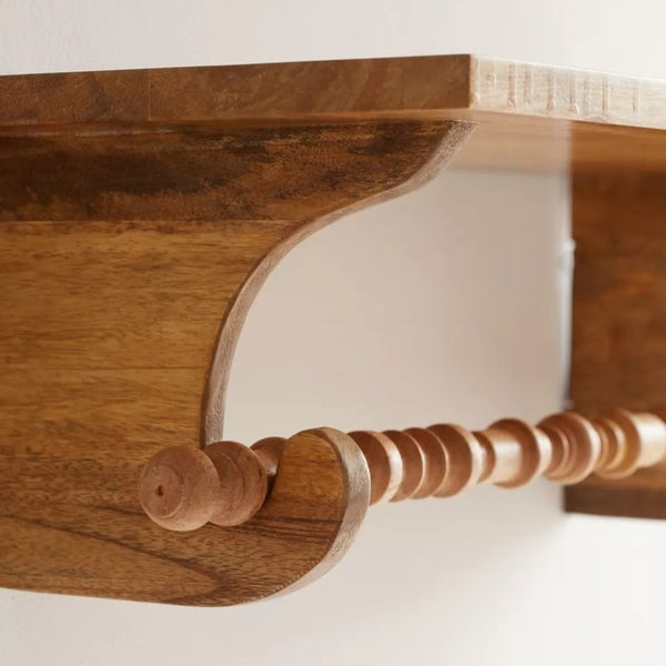 Wooden Shelf With Spindle Bar