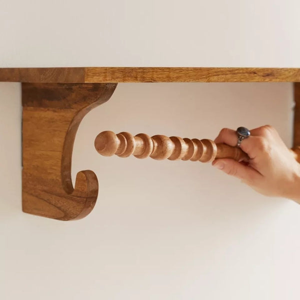 Wooden Shelf With Spindle Bar