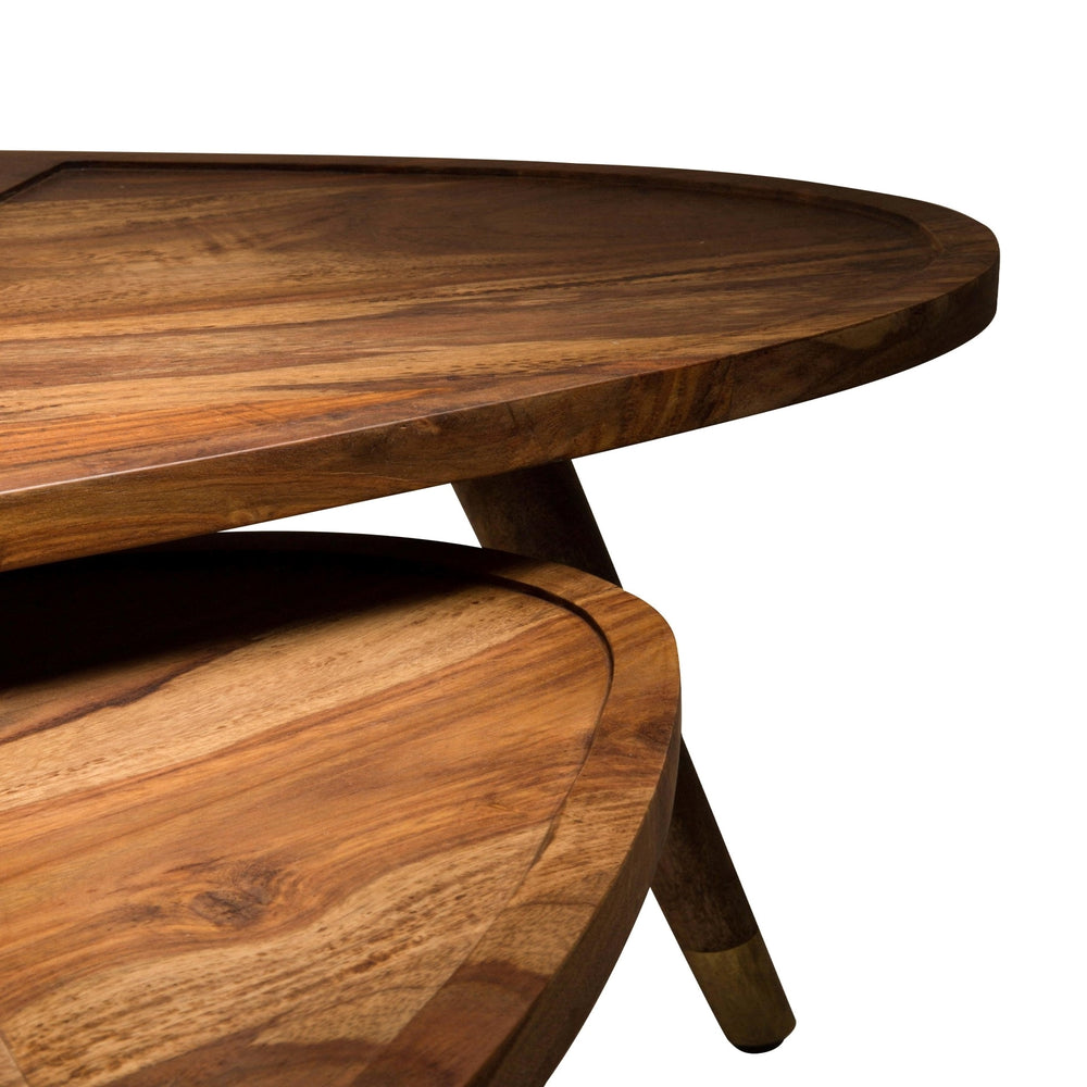 Solid wood sheesham D face Center table