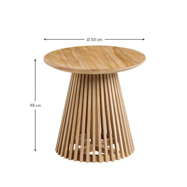 Jeanette round wooden side table