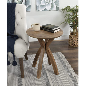 Round Wood Side Table, 20x20x25, Natural