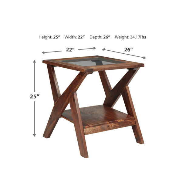 Etha Solid Wood Side Table In Provincial Teak Finish