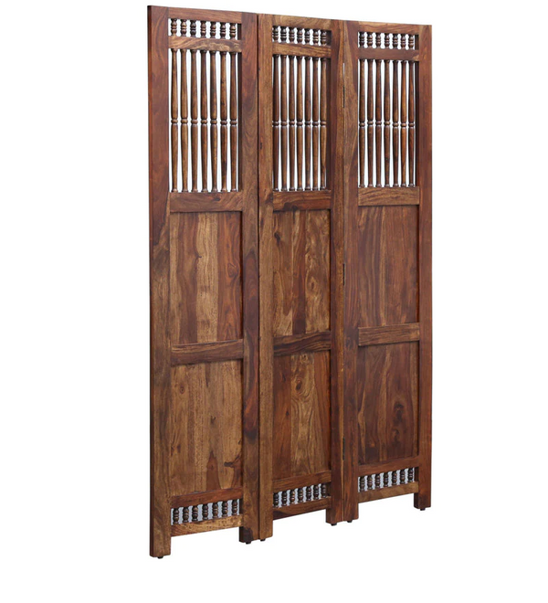 Taksh Sheesham Wood Room Divider in Natural Finish