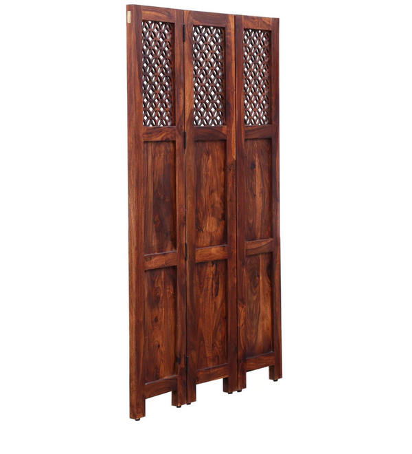 Florito Sheesham Wood Room Divider in Natural Finish