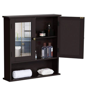Mango Wood Floating Wallshelf in Walnut Finish