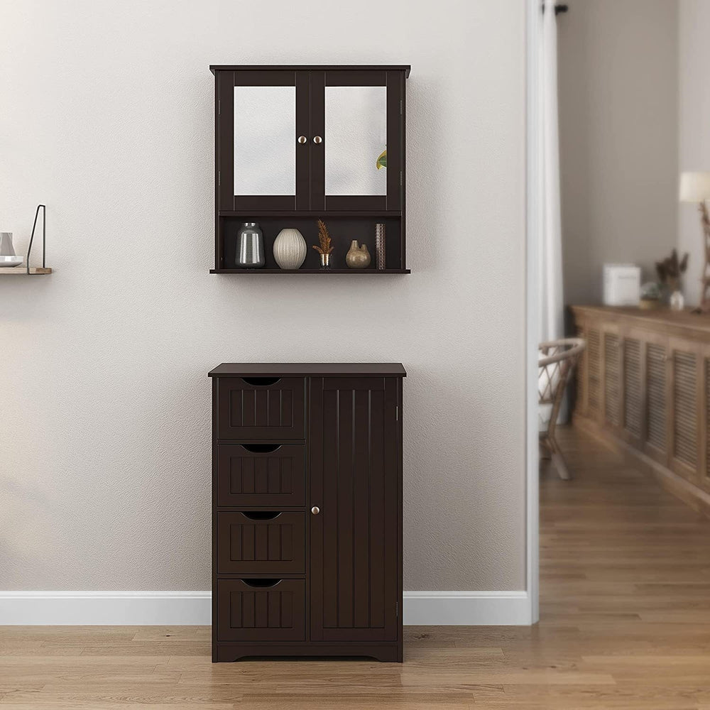 Mango Wood Floating Wallshelf in Walnut Finish