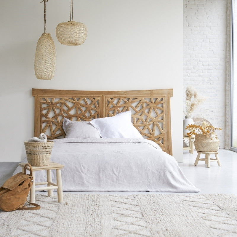 Tong - Solid teak bed headboard