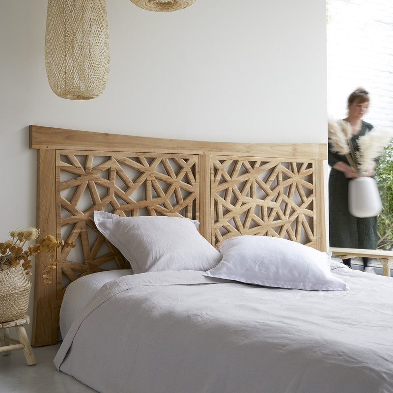 Tong - Solid teak bed headboard