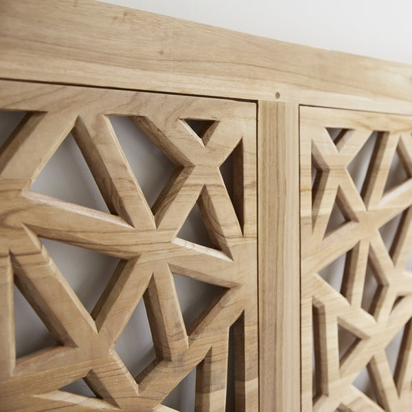 Tong - Solid teak bed headboard