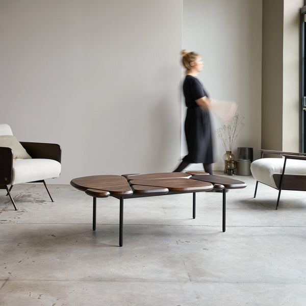 Coffee table in Mango wood and metal
