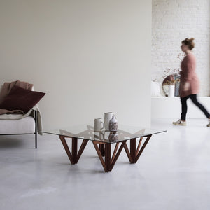 Solid teak coffee table with Glass top