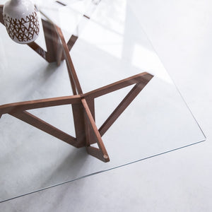 Solid teak coffee table with Glass top