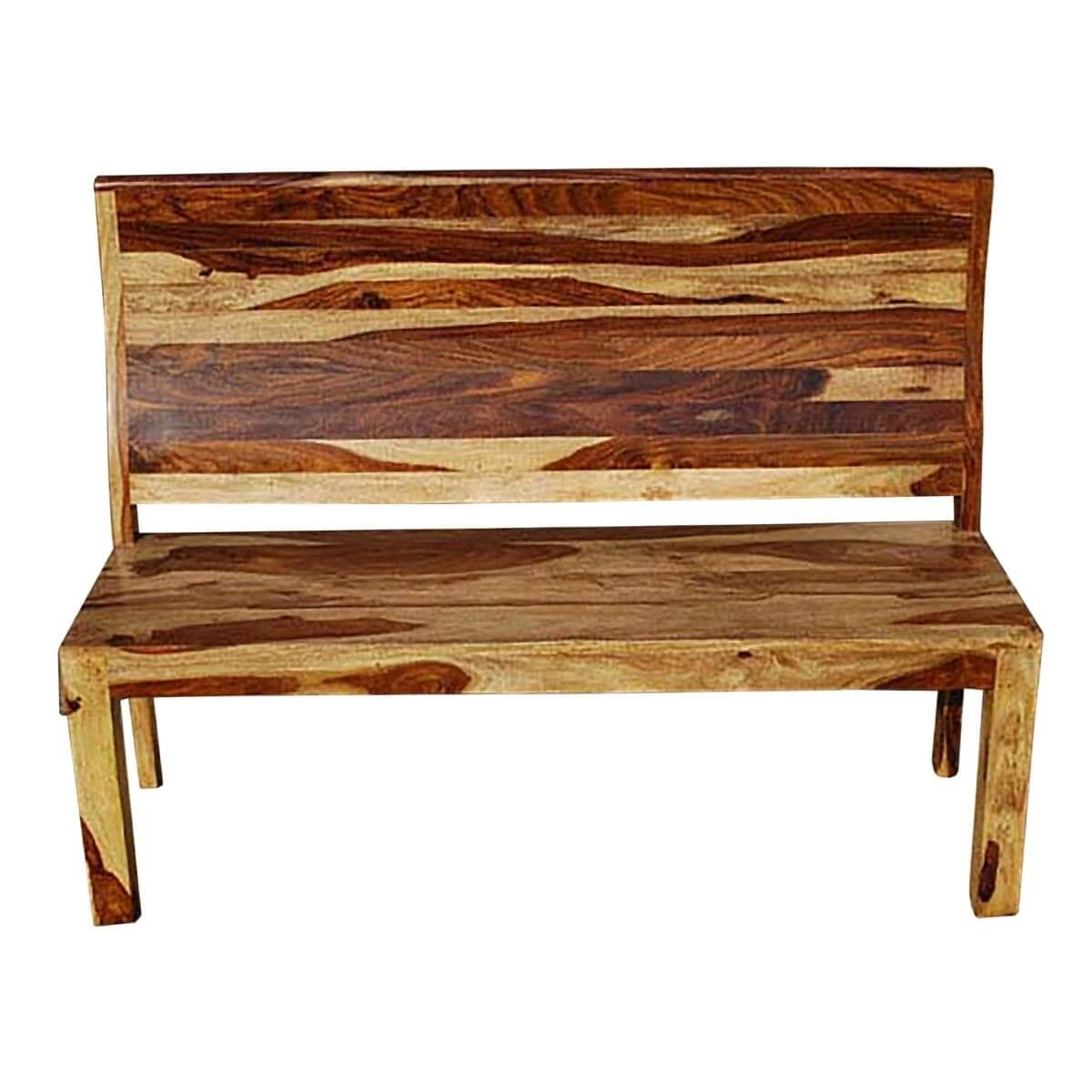 Solid Wood High Back Bench