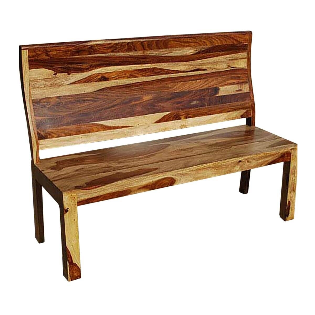 Solid Wood High Back Bench - Main Image