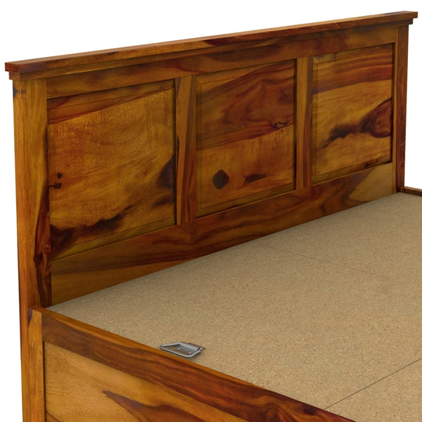 Stainfield Solid Wood King Size Box Storage Bed In Honey Oak Finish
