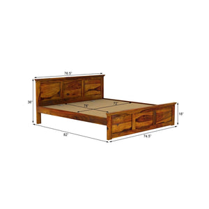 Stainfleld Solid Wood King Size Bed In Honey Oak Finish