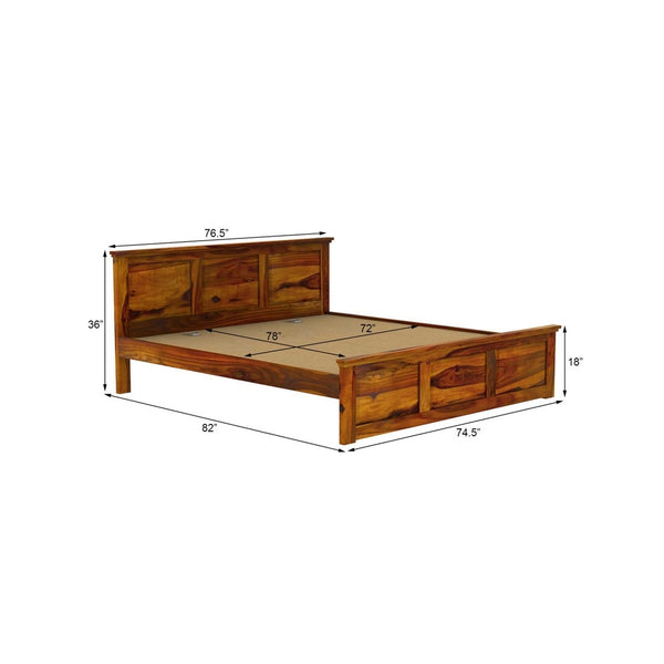 Stainfleld Solid Wood King Size Bed In Honey Oak Finish