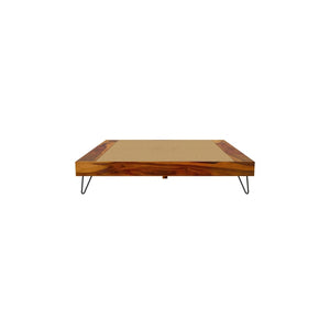 Aurelio Solid Wood King Size Box Storage Bed In Teak Finish
