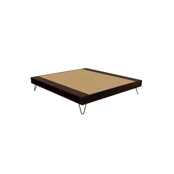 Aurelio Solid Wood Queen Size Box Storage Bed In Walnut Finish