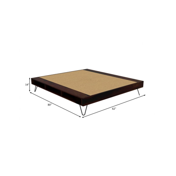 Aurelio Solid Wood Queen Size Box Storage Bed In Walnut Finish