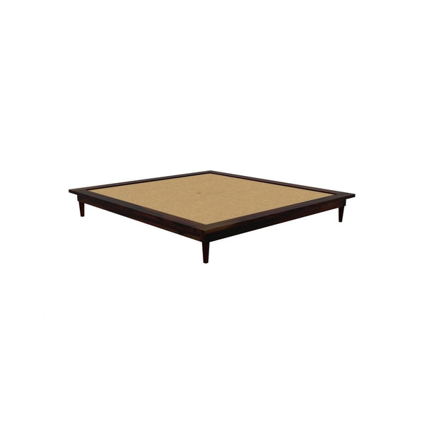 Hatice Solid Wood King Size Bed In Walnut Finish