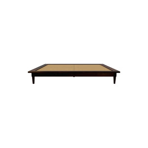 Hatice Solid Wood King Size Bed In Walnut Finish