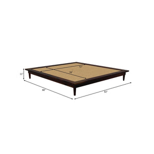 Hatice Solid Wood King Size Bed In Walnut Finish