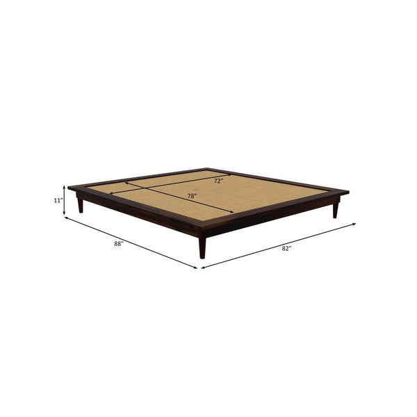 Hatice Solid Wood King Size Bed In Walnut Finish