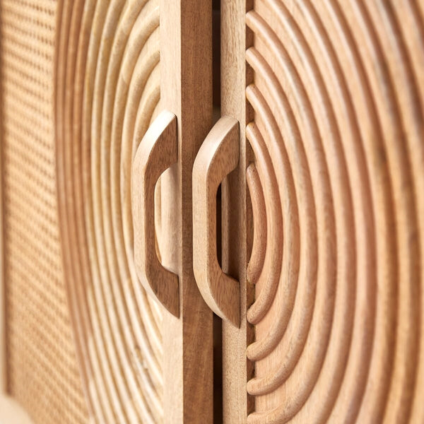 Galatea Solid Mango Wood Cabinet with 2 Door in Natural Finish
