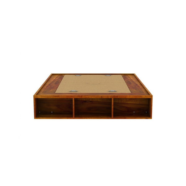 Unicorn Solid Wood King Size Drawer Storage Bed In Honey Oak Finish