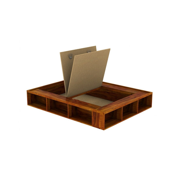 Unicorn Solid Wood King Size Drawer Storage Bed In Honey Oak Finish