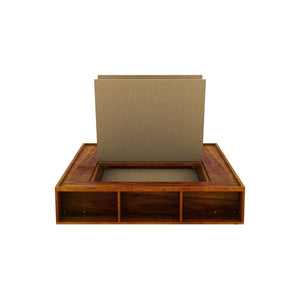 Unicorn Solid Wood King Size Drawer Storage Bed In Honey Oak Finish