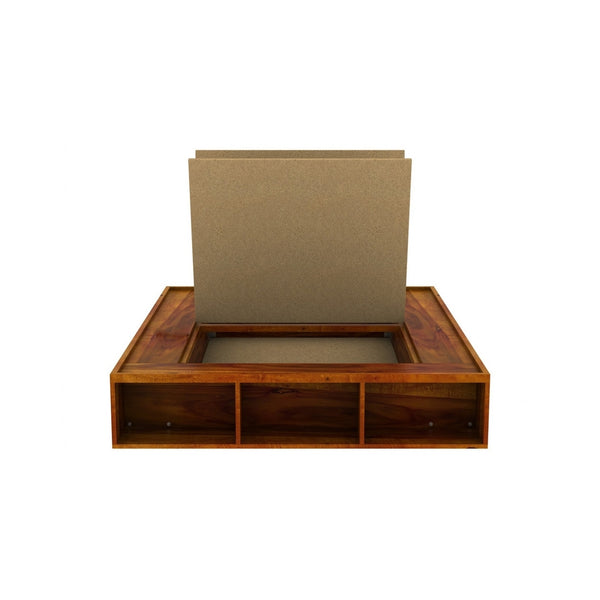 Unicorn Solid Wood King Size Drawer Storage Bed In Honey Oak Finish