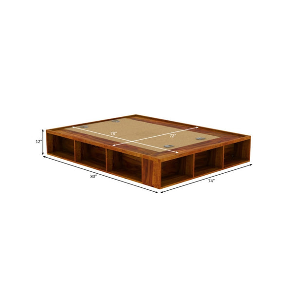 Unicorn Solid Wood King Size Drawer Storage Bed In Honey Oak Finish