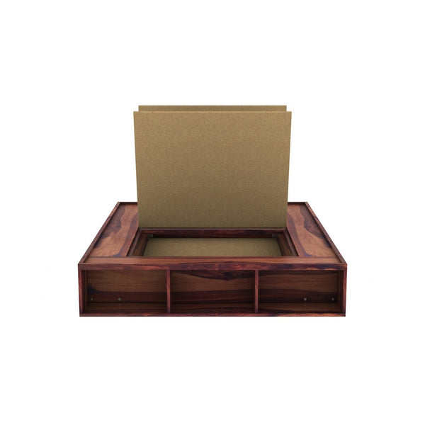 Unicorn Solid Wood King Size Drawer Storage Bed In Teak Finish