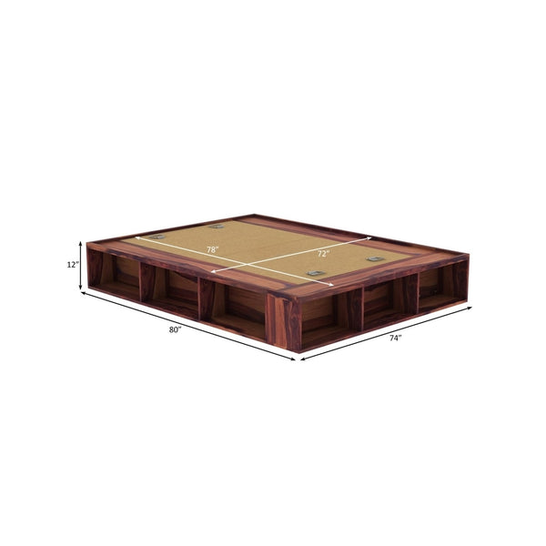 Unicorn Solid Wood King Size Drawer Storage Bed In Teak Finish