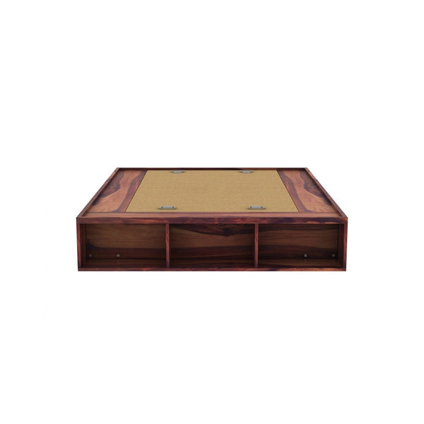 Unicorn Solid Wood Queen Size Drawer Storage Bed In Teak Finish