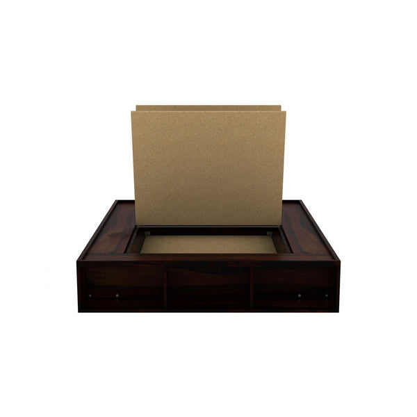 Unicorn Solid Wood King Size Drawer Storage Bed In Walnut Finish
