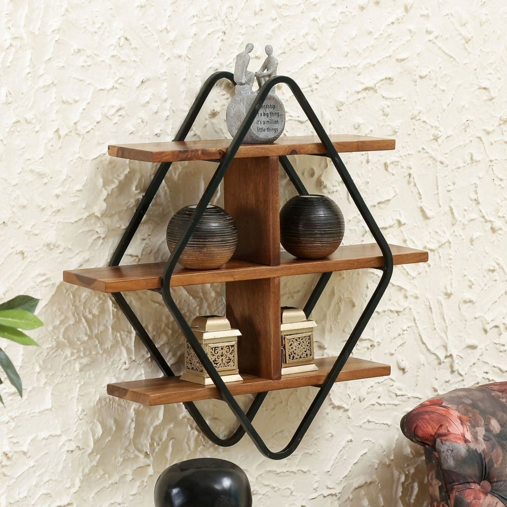 Burf Sheesham Wood Floating Wall Shelves