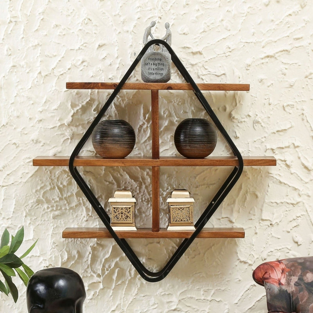 Burf Sheesham Wood Floating Wall Shelves