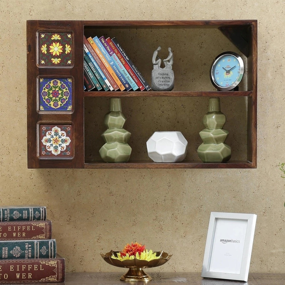 Siramika Solid Wood Book Shelf/Wall Shelf