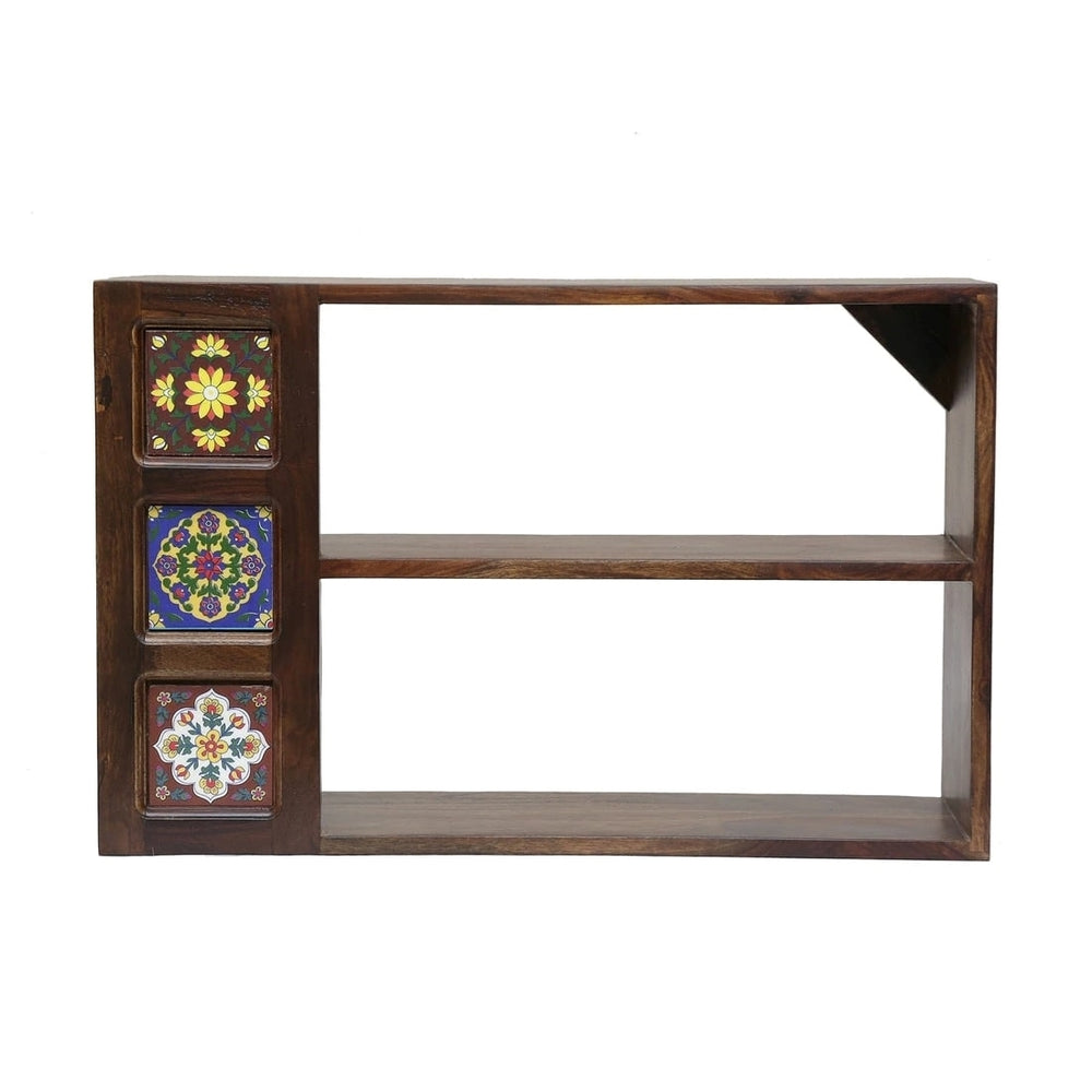 Siramika Solid Wood Book Shelf/Wall Shelf