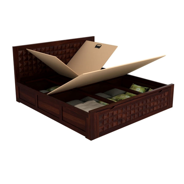 Rickman Solid Wood King Size Drawer And Box Storage Bed In Walnut Finish